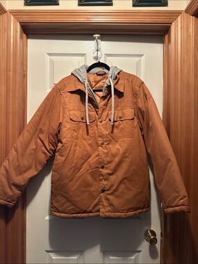 Mission Ridge/ New/Men's Hooded Work Jacket in Rust Brown